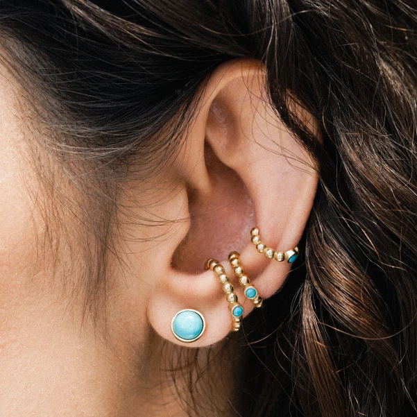 Ear Cuff توپی فیروزه